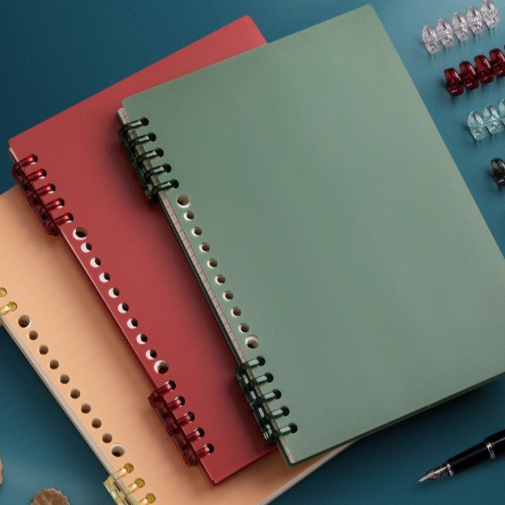 Blank Sheet Music Notebook - 耐久性のあるA5/B5バインダーノートブック、ヴィンテージカラー、取り外し可能な罫線入りノートブック、学生用ノートパッド