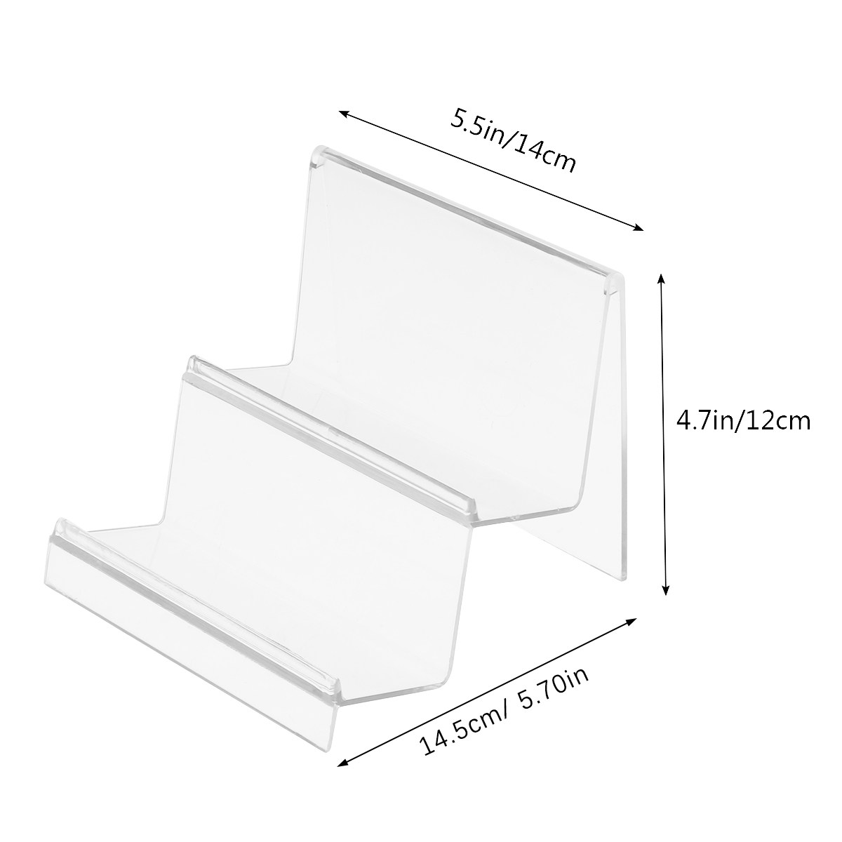 アクリル製ウォレットホルダー、透明な多段式収納ディスプレイス - Clear Acrylic Book Stand Holder のレビューと価格