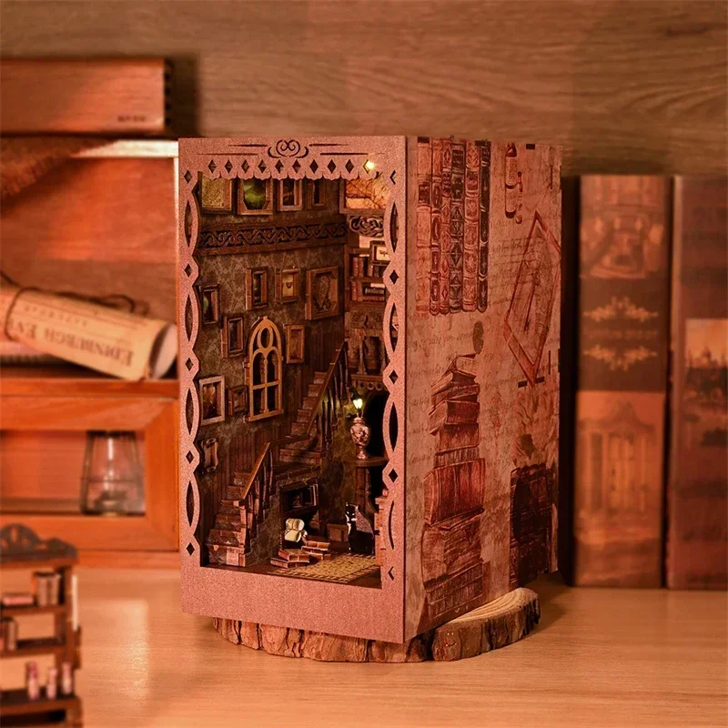 新しいDIY木製ブックヌックシェルフインサートミニチュアビル - Diy Wooden Book Nook Kit Shelf Insert のレビューと価格
